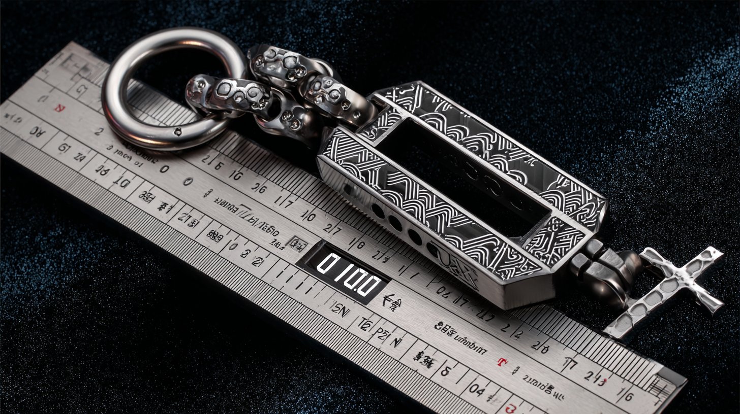 Titanium key holder concept — rectangular frame with seigaiha pattern