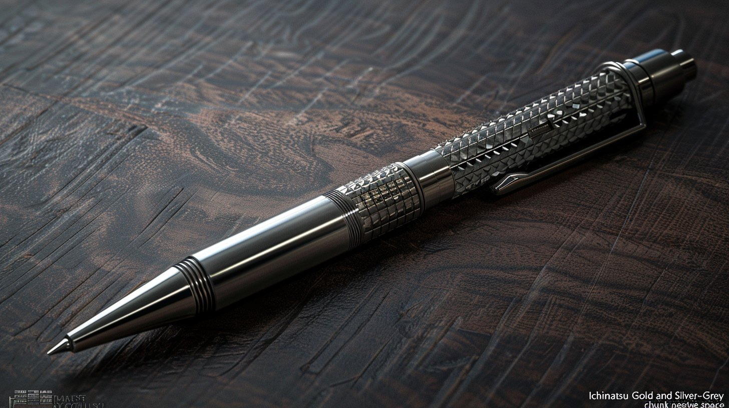 Titanium pen concept — diamond knurling gunmetal